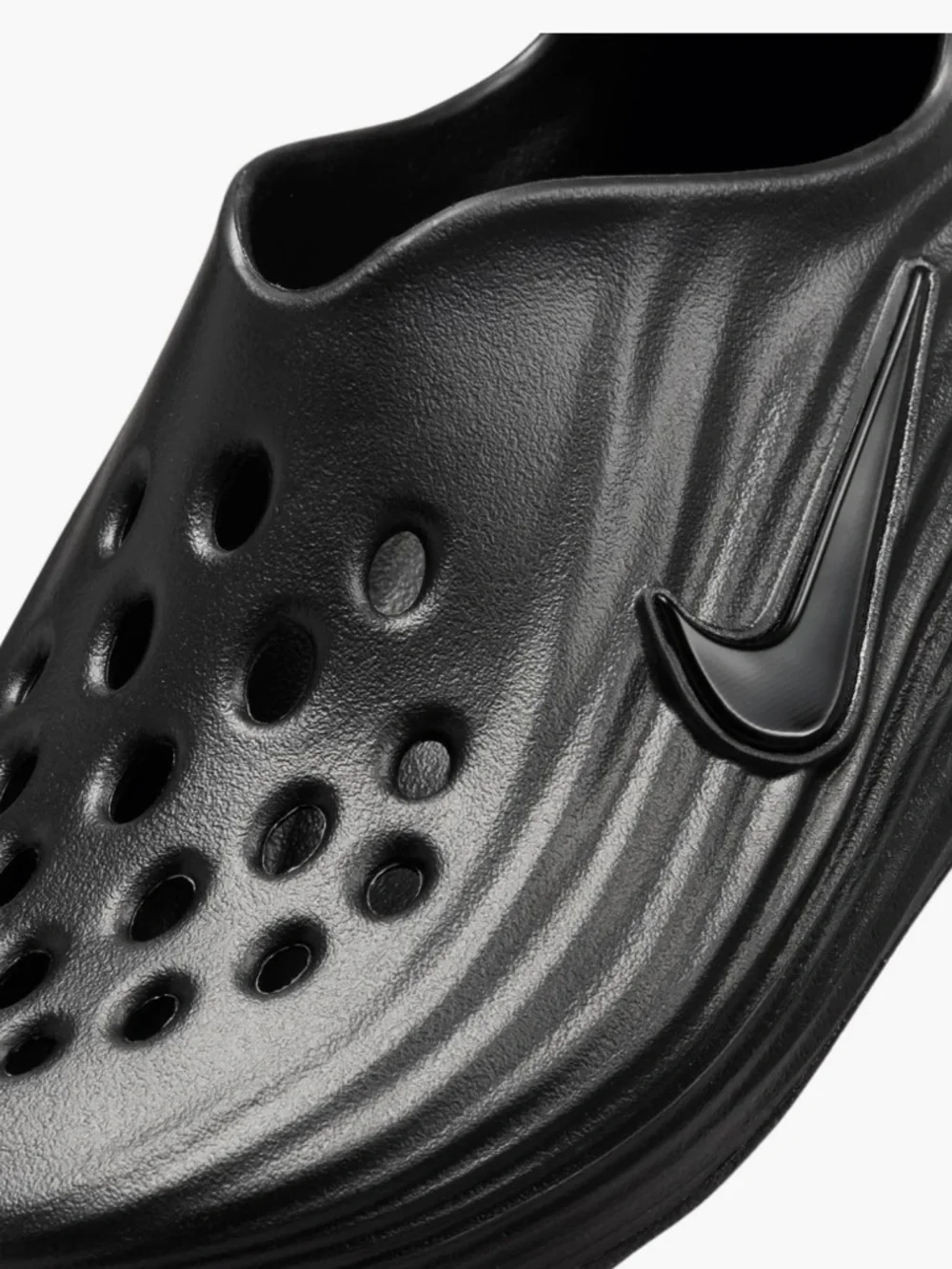 Nike Reactx Rejuvens Black Ventilated Foam Clog w/Gloss Swoosh Size 7W/6M New
